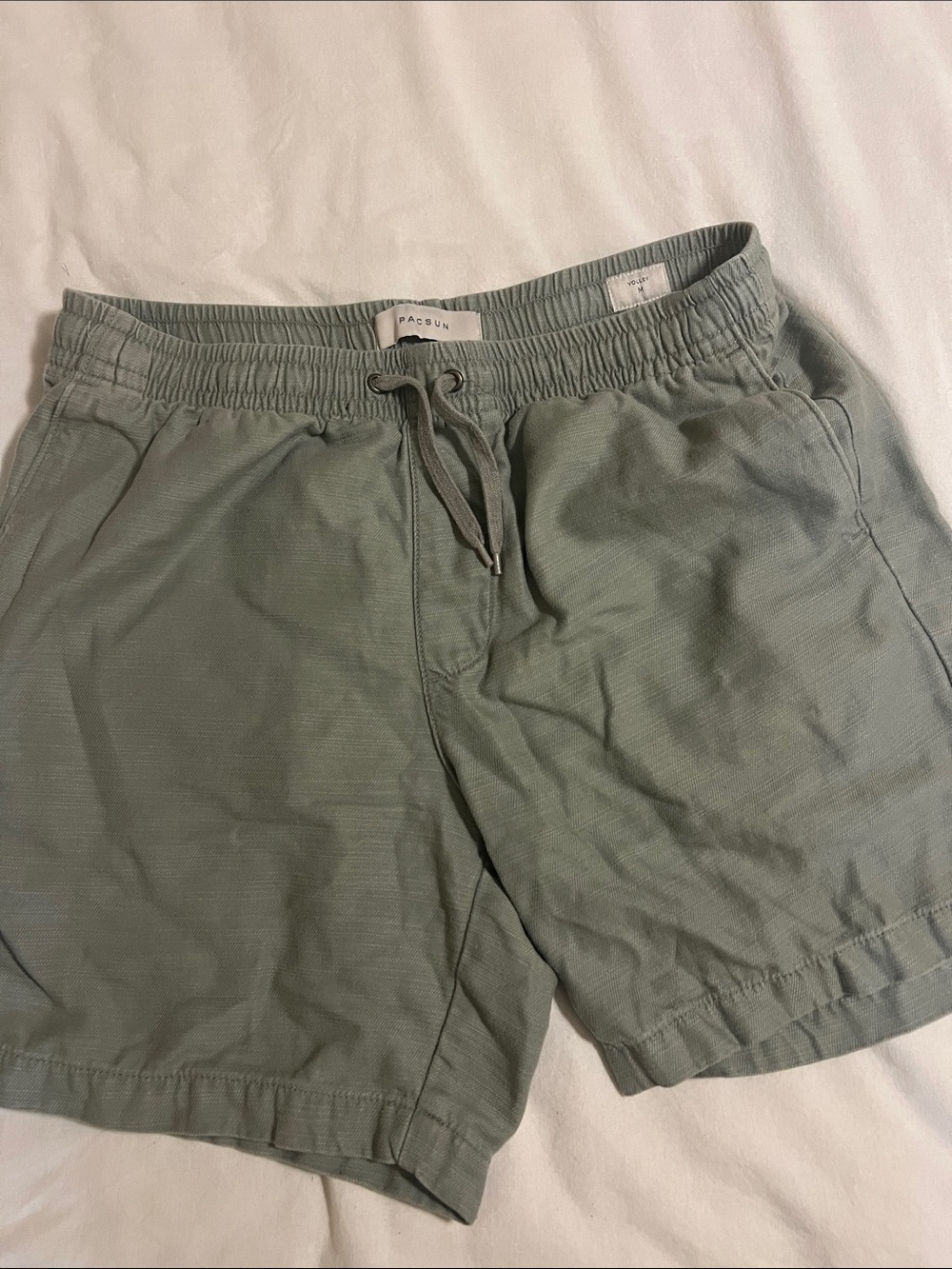 PacSun Men's Sage Green Elastic Waist Athletic Shorts